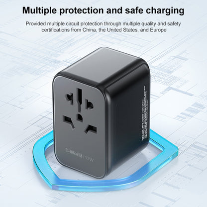 MOMAX UA12 1-World 17W Global Travel Fast Charger Power Adapter - Plug Adaptor by MOMAX | Online Shopping South Africa | PMC Jewellery | Buy Now Pay Later Mobicred