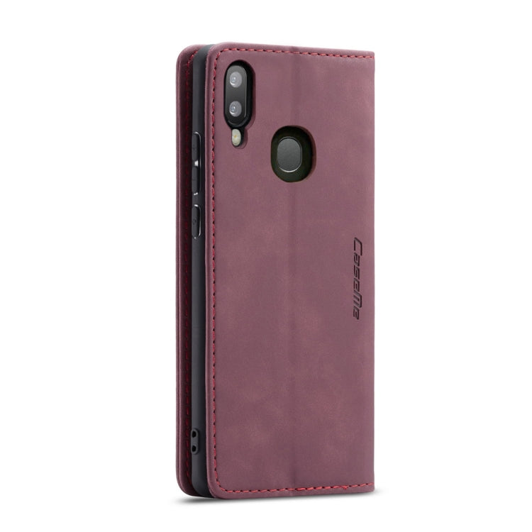 CaseMe-013 Multifunctional Retro Frosted Horizontal Flip Leather Case for Galaxy A40, with Card Slot & Holder & Wallet(Wine Red) - Galaxy Phone Cases by CaseMe | Online Shopping South Africa | PMC Jewellery | Buy Now Pay Later Mobicred