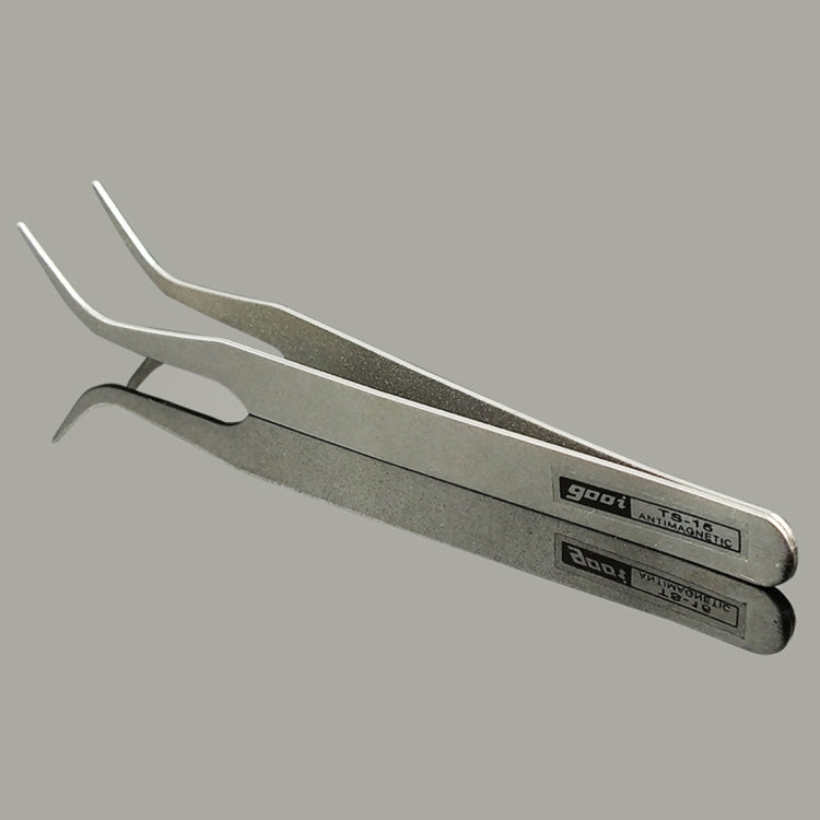 Gooi TS-15 Steel Bend Tweezers(Silver) - free shipping - PMC TechLife - Order now!