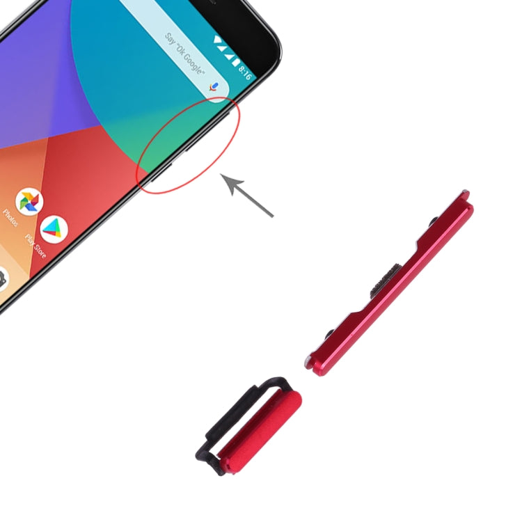 Power Button and Volume Control Button for Xiaomi Mi 5X / A1(Red) - Home key & Side Key by PMc TechLife | Online Shopping South Africa | PMc TechLife | Buy Now Pay Later Mobicred