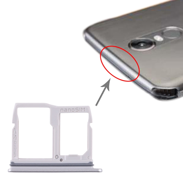 Nano SIM Card Tray + Micro SD Card Tray for LG Stylo 5 / Q720 LM-Q720MS LM-Q720TSW Q720CS (Silver) - For LG by PMC Jewellery | Online Shopping South Africa | PMC Jewellery | Buy Now Pay Later Mobicred