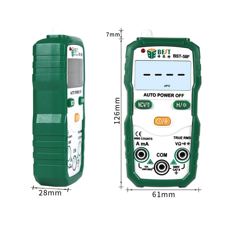 BEST BST-58F Full Automatic Range Multimeter Without Shift Intelligent Identification Digital Multimeter Household Mini Electrical Instrument - Digital Multimeter by BEST | Online Shopping South Africa | PMC Jewellery | Buy Now Pay Later Mobicred