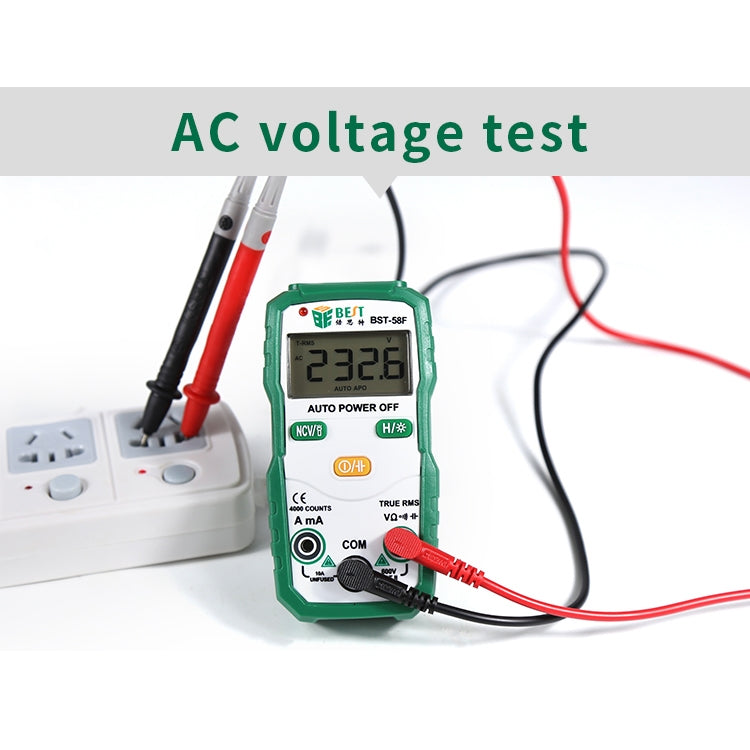 BEST BST-58F Full Automatic Range Multimeter Without Shift Intelligent Identification Digital Multimeter Household Mini Electrical Instrument - Digital Multimeter by BEST | Online Shopping South Africa | PMC Jewellery | Buy Now Pay Later Mobicred