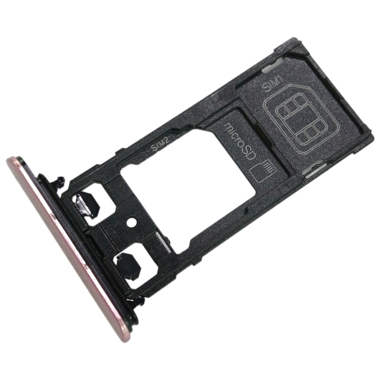 SIM1 Card Tray + SIM2 Card / Micro SD Card Tray for Sony Xperia XZ(Pink) - Card Tray by PMC TechLife | Online Shopping South Africa | PMC TechLife | Buy Now Pay Later Mobicred