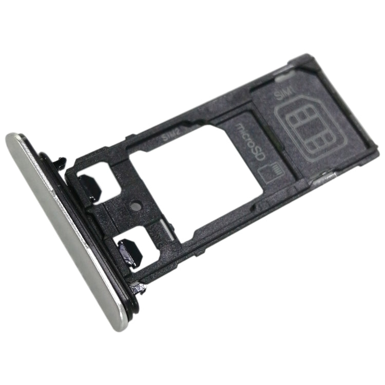 SIM1 Card Tray + SIM2 Card / Micro SD Card Tray for Sony Xperia XZ(Silver) - Card Tray by PMC TechLife | Online Shopping South Africa | PMC TechLife | Buy Now Pay Later Mobicred