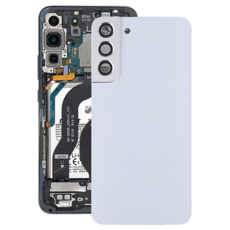 For Samsung Galaxy S22+ 5G SM-S906B Battery Back Cover with Camera Lens Cover (White) - Back Cover by PMC Jewellery | Online Shopping South Africa | PMC Jewellery | Buy Now Pay Later Mobicred