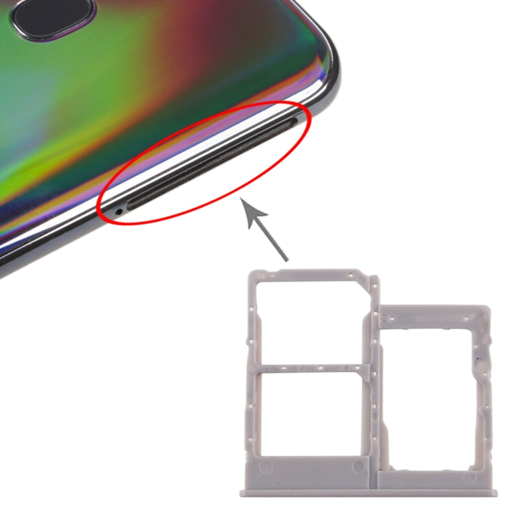For Galaxy A40 SIM Card Tray + SIM Card Tray + Micro SD Card Tray (Grey) - free shipping - PMc TechLife - Order now!