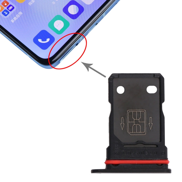For OnePlus 9R SIM Card Tray + SIM Card Tray (Black) - Card Tray by PMc TechLife | Online Shopping South Africa | PMc TechLife | Buy Now Pay Later Mobicred