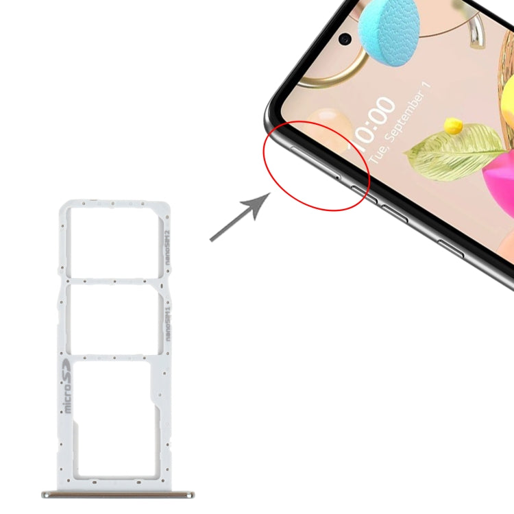 SIM Card Tray + SIM Card Tray + Micro SD Card Tray for LG K42 / K52 (Brazil) LMK420 LMK420H LMK420E LMK420Y(Silver) - For LG by PMC Jewellery | Online Shopping South Africa | PMC Jewellery | Buy Now Pay Later Mobicred