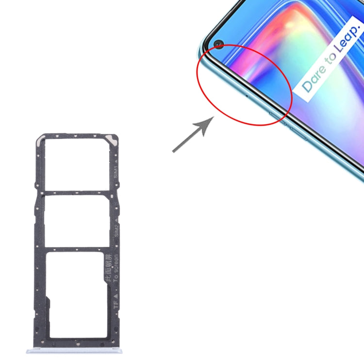 For OPPO Realme 7 (Global)  SIM Card Tray + SIM Card Tray + Micro SD Card Tray (White) - Card Socket by PMc TechLife | Online Shopping South Africa | PMc TechLife | Buy Now Pay Later Mobicred