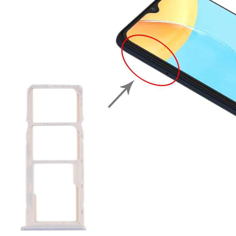 For OPPO A35 CPH2179  SIM Card Tray + SIM Card Tray + Micro SD Card Tray (White) - Card Socket by PMc TechLife | Online Shopping South Africa | PMc TechLife | Buy Now Pay Later Mobicred