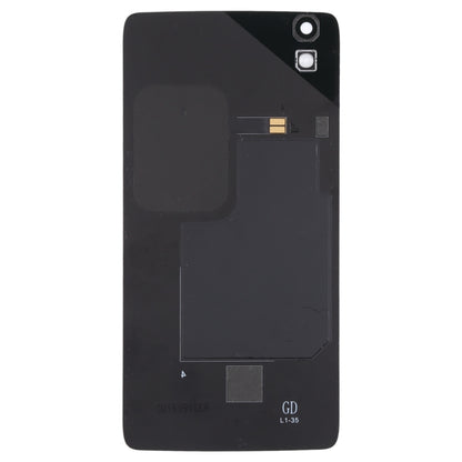 For Alcatel One Touch Idol 4 OT6055 6055K 6055Y 6055B 6055 Glass Battery Back Cover  (Black) - Back Cover by PMC Jewellery | Online Shopping South Africa | PMC Jewellery | Buy Now Pay Later Mobicred