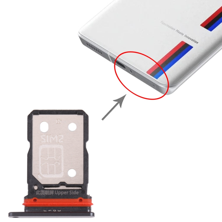 For vivo iQOO 8 SIM Card Tray + SIM Card Tray (Black) - Card Socket by PMc TechLife | Online Shopping South Africa | PMc TechLife | Buy Now Pay Later Mobicred