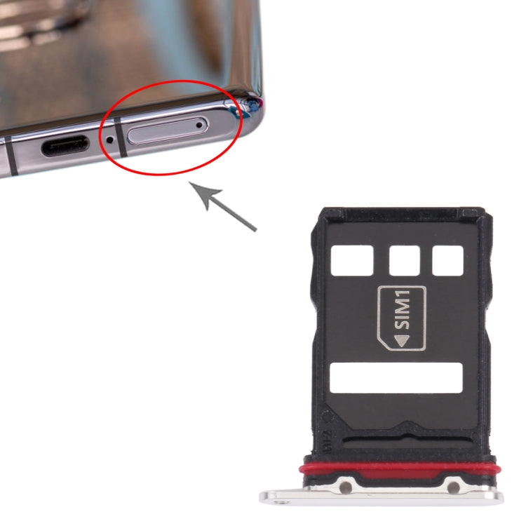 SIM Card Tray + NM Card Tray for Huawei P50 Pro (White) - Card Socket by PMc TechLife | Online Shopping South Africa | PMc TechLife | Buy Now Pay Later Mobicred