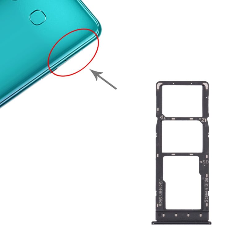 For Infinix Zero 8i X687B SIM Card Tray + SIM Card Tray + Micro SD Card Tray (Black) - free shipping - PMc TechLife - Order now!