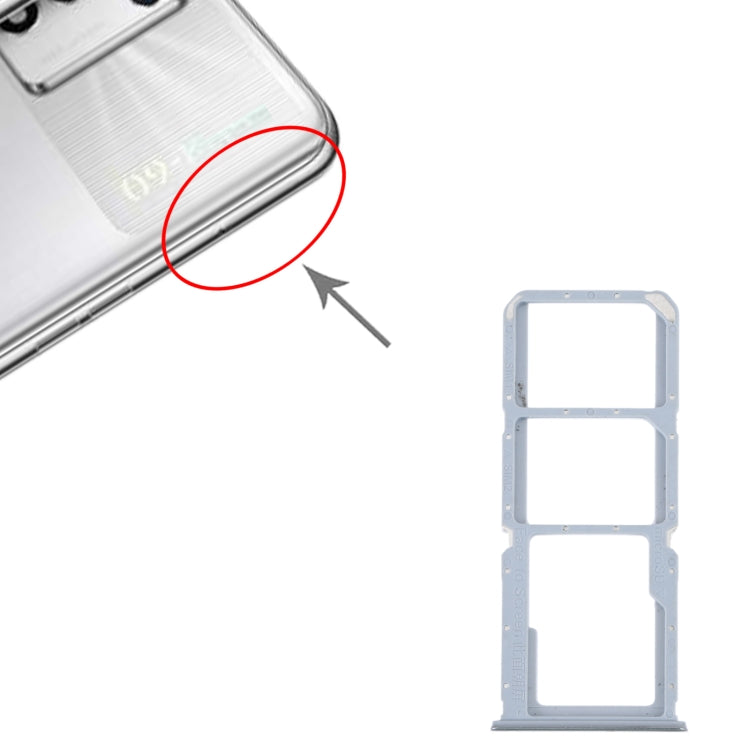 For OPPO K9S SIM Card Tray + SIM Card Tray + Micro SD Card Tray (Silver) - Card Socket by PMc TechLife | Online Shopping South Africa | PMc TechLife | Buy Now Pay Later Mobicred