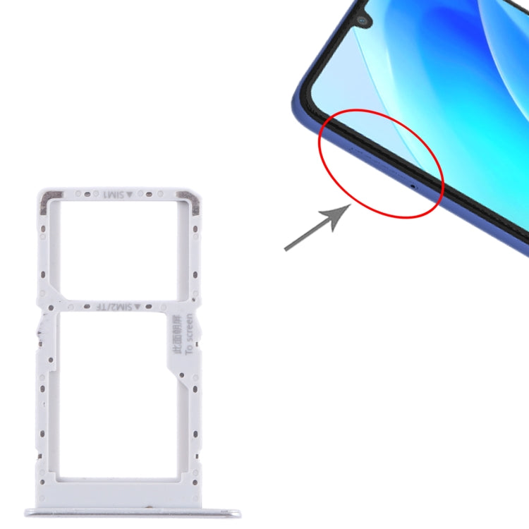 For Huawei nova Y70 SIM + SIM / Micro SD Card Tray (Silver) - Card Socket by PMc TechLife | Online Shopping South Africa | PMc TechLife | Buy Now Pay Later Mobicred