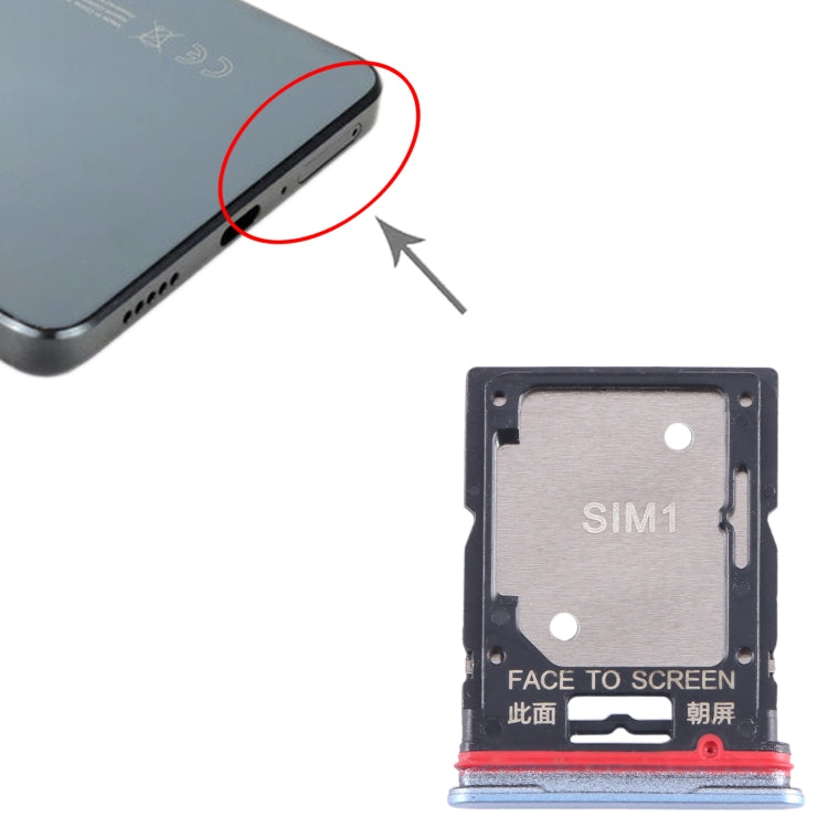 For Xiaomi Redmi Note 11T Pro+ SIM Card Tray + SIM Card Tray / Micro SD Card Tray (Blue) - Card Tray by PMC TechLife | Online Shopping South Africa | PMC TechLife