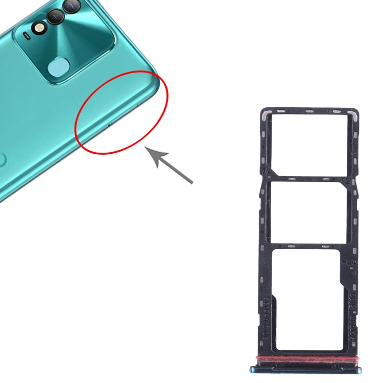 For Tecno Spark 8 SIM Card Tray + SIM Card Tray + Micro SD Card Tray (Green) - Card Tray by PMC TechLife | Online Shopping South Africa | PMC TechLife