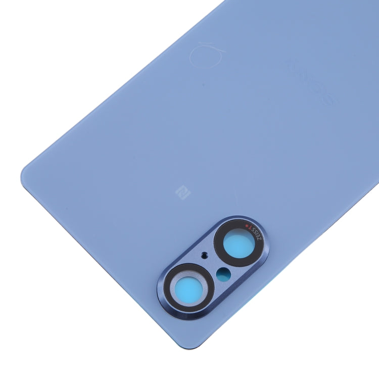 For Sony Xperia 5 V Battery Back Cover with Camera Lens Cover(Blue) - Back Cover by PMC Jewellery | Online Shopping South Africa | PMC Jewellery | Buy Now Pay Later Mobicred