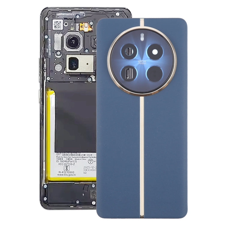 For Realme 12 Pro+ Original Battery Back Cover with Camera Lens Cover(Dark Blue) - Back Cover by PMC Jewellery | Online Shopping South Africa | PMC Jewellery | Buy Now Pay Later Mobicred