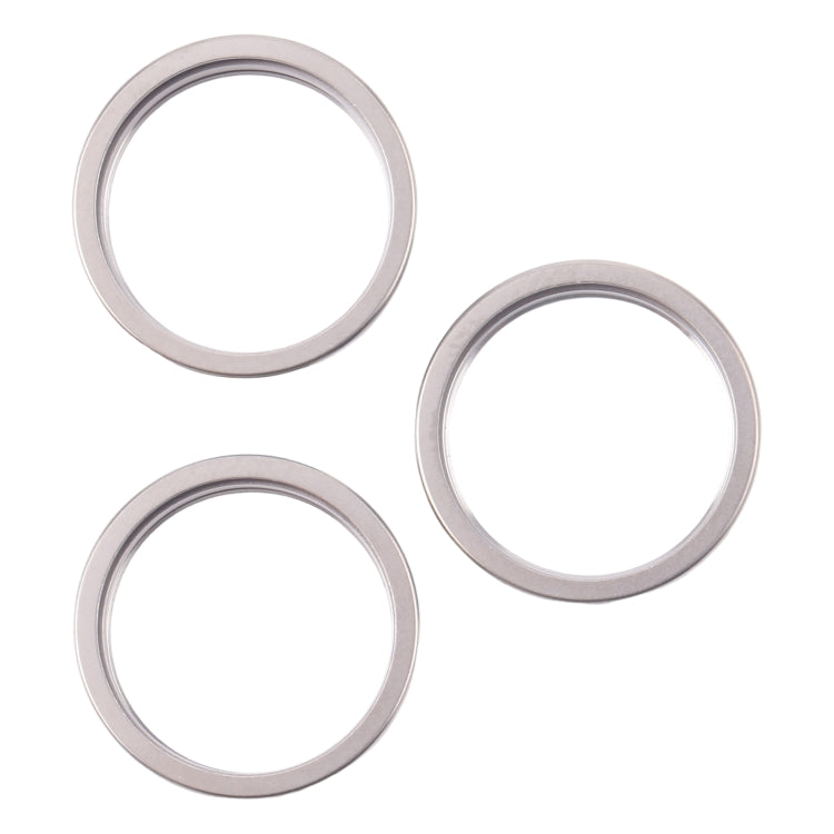 For iPhone 16 Pro 3pcs/set Rear Camera Glass Lens Metal Outside Protector Hoop Ring (Titanium Color) -  by PMC Jewellery | Online Shopping South Africa | PMC Jewellery | Buy Now Pay Later Mobicred