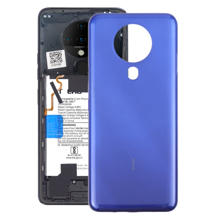 For Tecno Spark 6 Original Battery Back Cover(Blue) - Back Cover by PMc TechLife | Online Shopping South Africa | PMc TechLife | Buy Now Pay Later Mobicred
