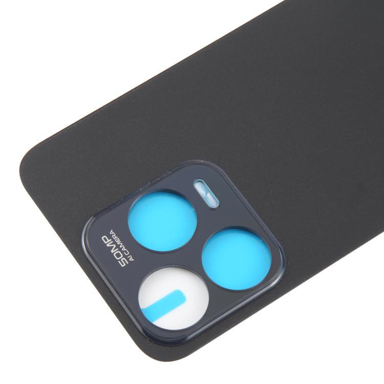 For ZTE Blade V70 Design Glass Battery Back Cover with Adhesive(Black) - For ZTE by PMc TechLife | Online Shopping South Africa | PMc TechLife | Buy Now Pay Later Mobicred