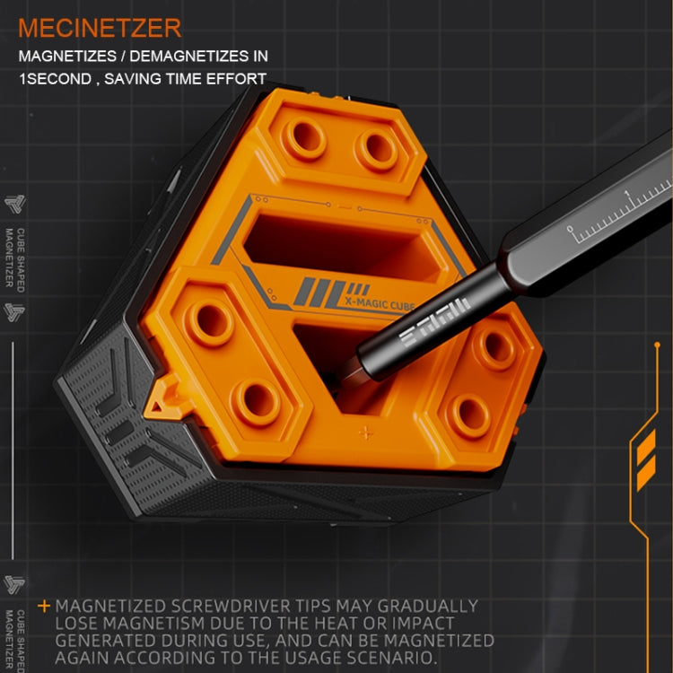 JAKEMY JM-Z21 Cube Shaped Screwdriver Magnetizer/Demagnetizer (Orange) - Magnetizer Demagnetizer Tool by JAKEMY | Online Shopping South Africa | PMC Jewellery