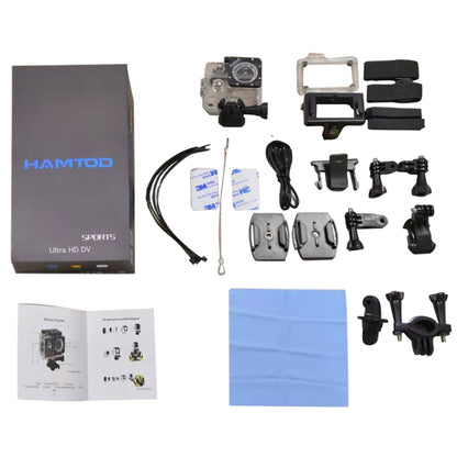 HAMTOD H12 UHD 4K WiFi  Sport Camera with Waterproof Case, Generalplus 4247, 0.66 inch + 2.0 inch LCD Screen, 170 Degree Wide Angle Lens (Silver) - HAMTOD by HAMTOD | Online Shopping South Africa | PMC Jewellery | Buy Now Pay Later Mobicred