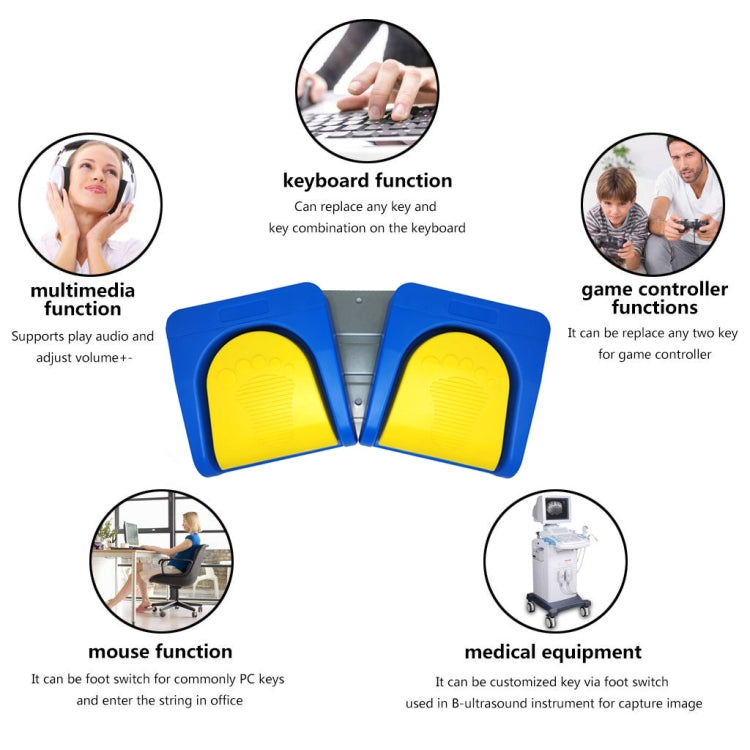 Wireless Bluetooth USB Double Foot Pedal - Switch by PMC TechLife | Online Shopping South Africa | PMC TechLife | Buy Now Pay Later Mobicred