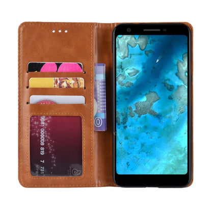 Magnetic Buckle Retro Crazy Horse Texture Horizontal Flip Leather Case for Google Pixel 3a , with Holder & Card Slots & Photo Frame(Brown) - Google Cases by PMC Jewellery | Online Shopping South Africa | PMC Jewellery | Buy Now Pay Later Mobicred