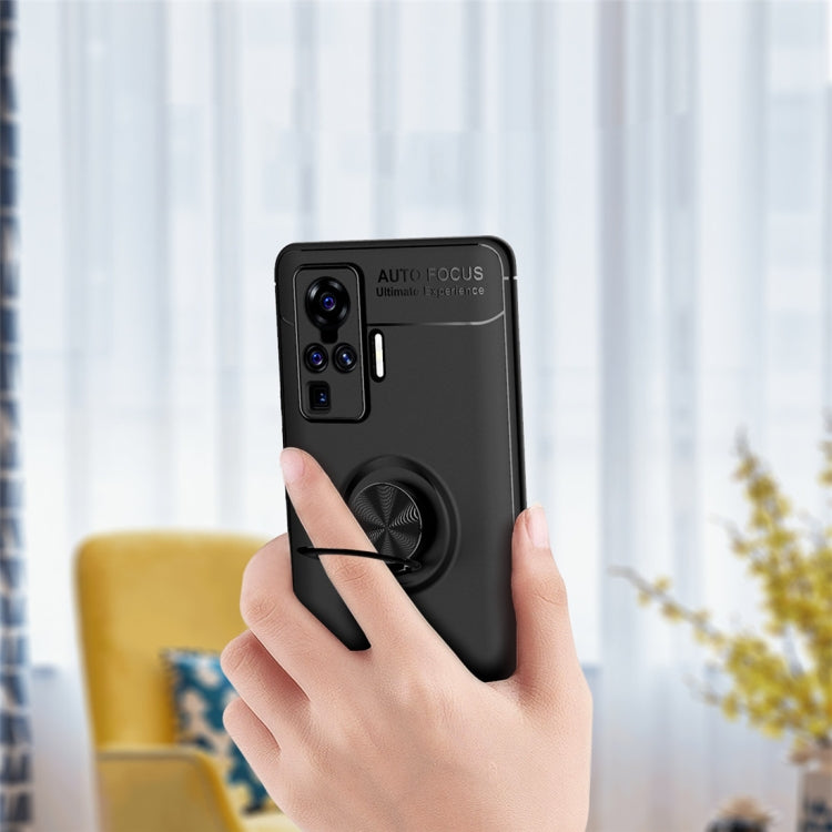 For VIVO X50 Pro Metal Ring Holder 360 Degree Rotating TPU Case(Black+Black) - vivo Cases by PMC Jewellery | Online Shopping South Africa | PMC Jewellery | Buy Now Pay Later Mobicred