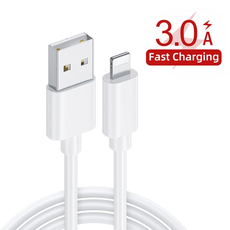 2 in 1 1m USB to 8 Pin Data Cable + 30W QC 3.0 4 USB Interfaces Mobile Phone Tablet PC Universal Quick Charger Travel Charger Set, UK Plug(Black) - USB Charger by PMC Jewellery | Online Shopping South Africa | PMC Jewellery | Buy Now Pay Later Mobicred