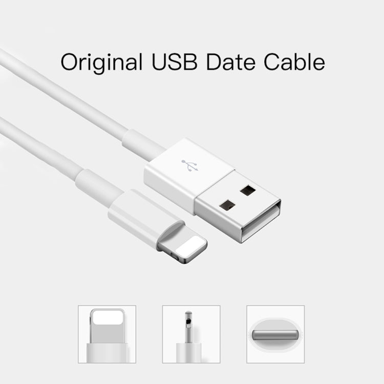 2 in 1 1m USB to 8 Pin Data Cable + 30W QC 3.0 4 USB Interfaces Mobile Phone Tablet PC Universal Quick Charger Travel Charger Set, UK Plug(Black) - USB Charger by PMC Jewellery | Online Shopping South Africa | PMC Jewellery | Buy Now Pay Later Mobicred