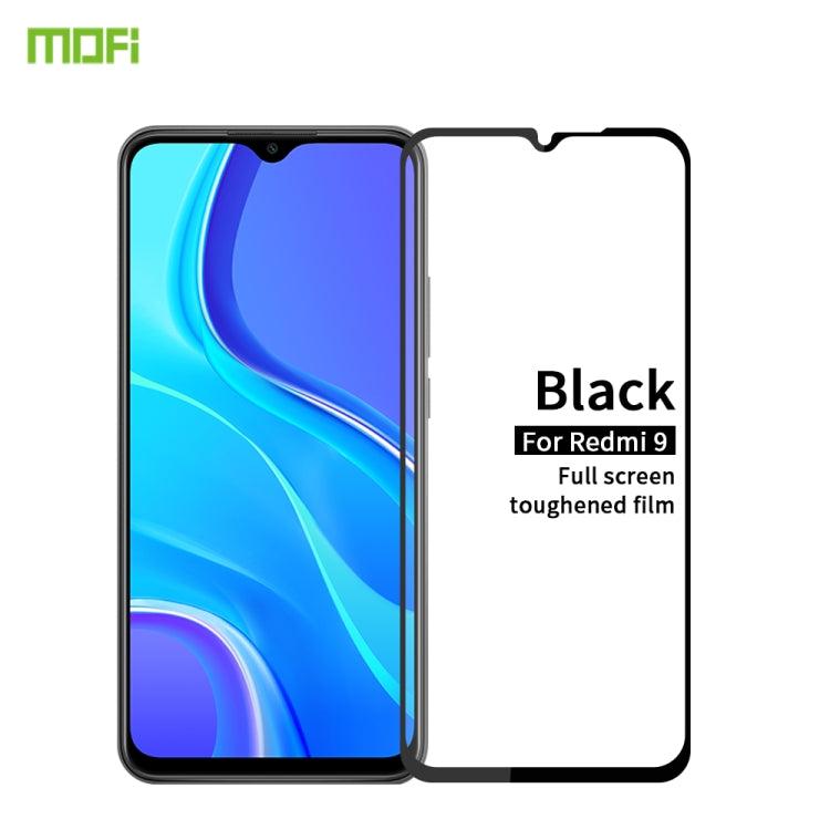 For Xiaomi RedMi 9 MOFI 9H 2.5D Full Screen Tempered Glass Film(Black) -  by MOFI | Online Shopping South Africa | PMC Jewellery