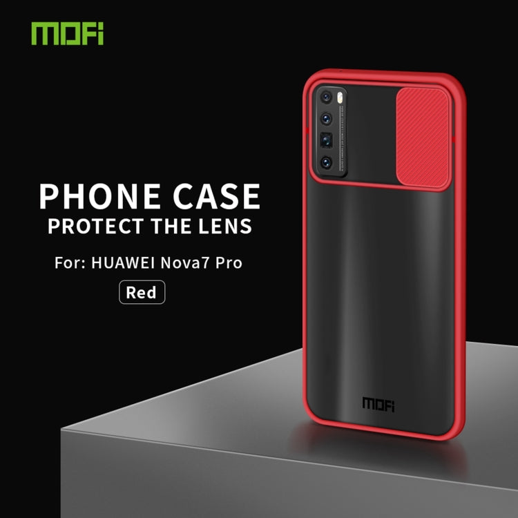 For Huawei nova 7 Pro MOFI Xing Dun Series PC + TPU Anti-peep Waterproof And Anti-drop All-inclusive Protective Shell, Translucent Frosted(Red) - Huawei Cases by MOFI | Online Shopping South Africa | PMC Jewellery