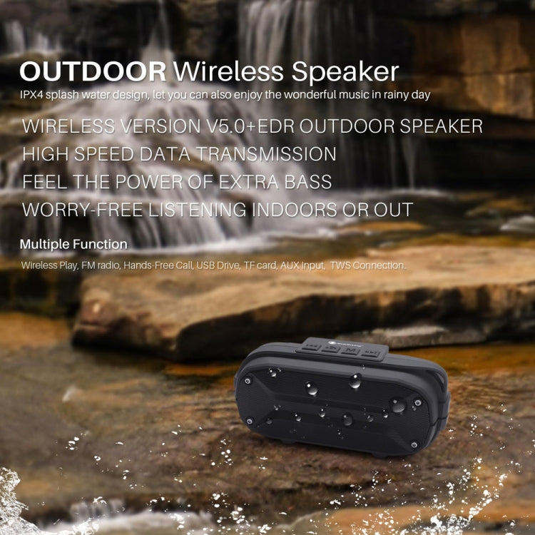 NewRixing NR-3023 Portable Stereo Wireless Bluetooth Speaker, Built-in Microphone, Support TF Card / FM(Black) - Desktop Speaker by NewRixing | Online Shopping South Africa | PMC Jewellery | Buy Now Pay Later Mobicred