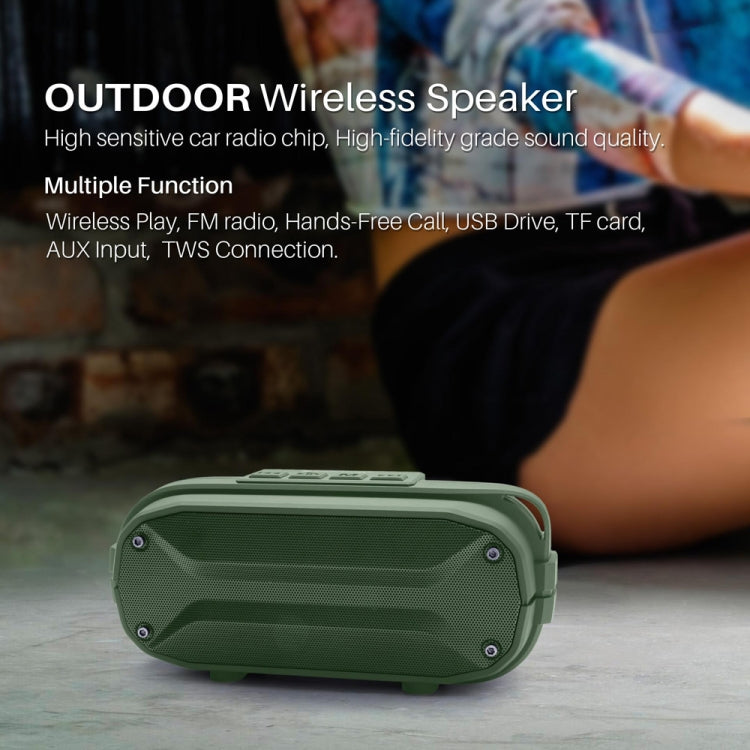 NewRixing NR-3023 Portable Stereo Wireless Bluetooth Speaker, Built-in Microphone, Support TF Card / FM(Green) - Desktop Speaker by NewRixing | Online Shopping South Africa | PMC Jewellery | Buy Now Pay Later Mobicred