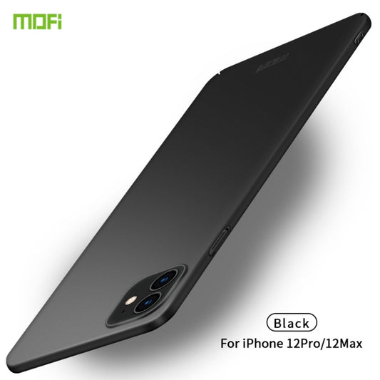 For iPhone 12 / 12 Pro MOFI Frosted PC Ultra-thin Hard Case(Black) - iPhone 12 / 12 Pro Cases by MOFI | Online Shopping South Africa | PMC Jewellery