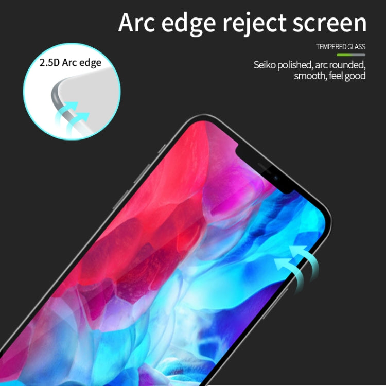 For iPhone 12 mini MOFI 9H 2.5D Full Screen Tempered Glass Film(Black) - free shipping - PMC TechLife - Order now!