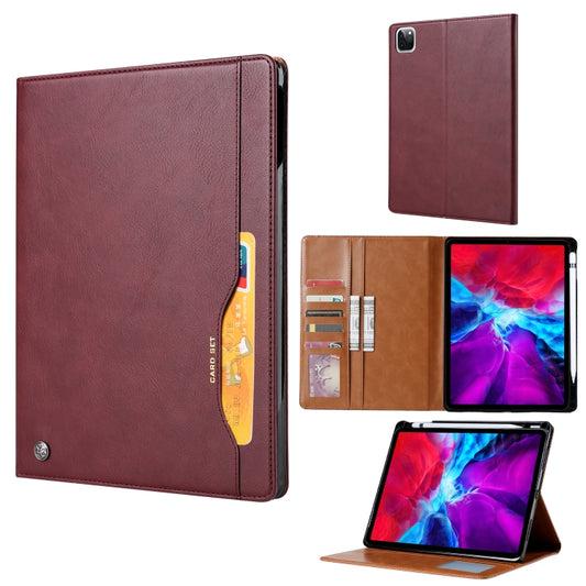 For iPad Air 11 2024 / Air 2022/2020 10.9 Knead Skin Texture Leather Tablet Case(Wine Red) - iPad Air (2022) / (2020) 10.9 Cases by PMC Jewellery | Online Shopping South Africa | PMC Jewellery | Buy Now Pay Later Mobicred