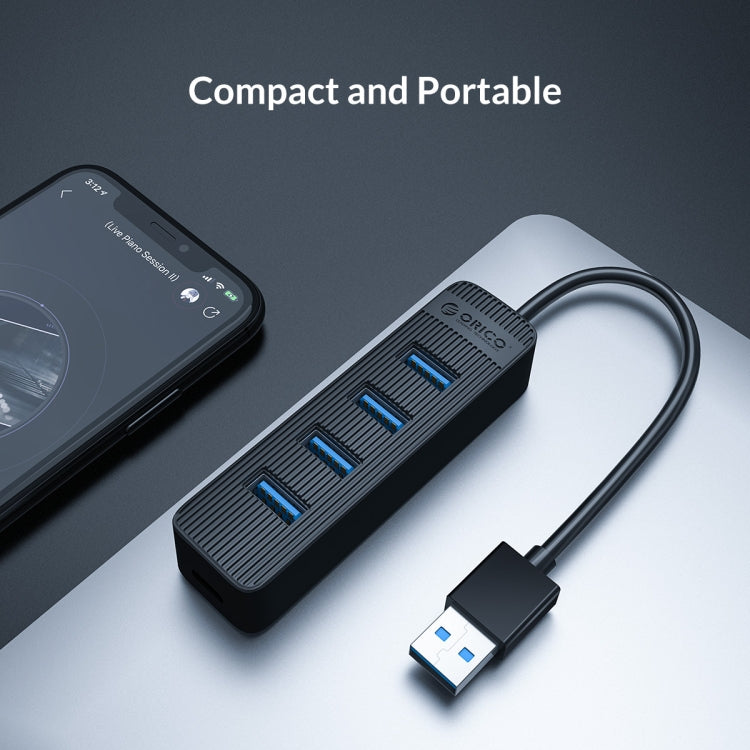 ORICO TWU3-4A-BK 4-Port USB 3.0 HUB - USB 3.0 HUB by ORICO | Online Shopping South Africa | PMC Jewellery | Buy Now Pay Later Mobicred