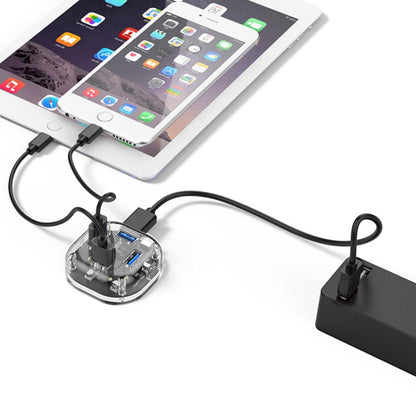 ORICO H4U-U3 4-Port Transparent HUB - USB 3.0 HUB by ORICO | Online Shopping South Africa | PMC Jewellery | Buy Now Pay Later Mobicred