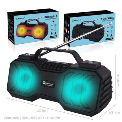 NewRixing NR-2029FMD TWS LED Flashlight Bluetooth Speaker, Support TF Card / FM / 3.5mm AUX / U Disk / Hands-free Calling(Qrange) - Desktop Speaker by NewRixing | Online Shopping South Africa | PMC Jewellery | Buy Now Pay Later Mobicred