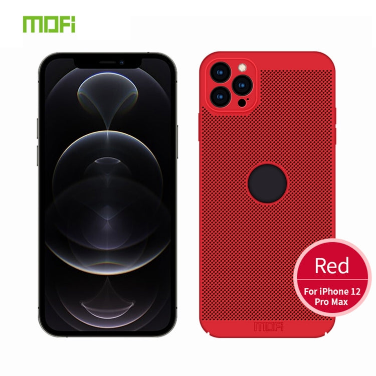 For iPhone 12 Pro Max MOFi Honeycomb Texture Breathable PC Shockproof Protective Back Cover Case(Red) - iPhone 12 Pro Max Cases by MOFI | Online Shopping South Africa | PMC TechLife