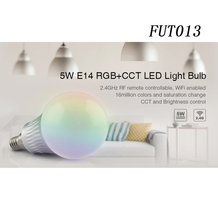 FUT013 5W E14 RGB + CCT LED Bulb AC100~240v 2.4g WiFi Remote Control Dimmable Led Lights - Smart Light Bulbs by PMC TechLife | Online Shopping South Africa | PMC TechLife | Buy Now Pay Later Mobicred