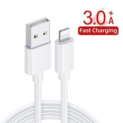 LZ-023 18W QC 3.0 USB Portable Travel Charger + 3A USB to 8 Pin Data Cable, US Plug(White) - USB Charger by PMC Jewellery | Online Shopping South Africa | PMC Jewellery | Buy Now Pay Later Mobicred