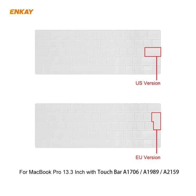 ENKAY 3 in 1 Matte Laptop Protective Case + EU Version TPU Keyboard Film + Anti-dust Plugs Set for MacBook Pro 13.3 inch A1706 / A1989 / A2159 (with Touch Bar)(Orange) - MacBook Pro Cases by ENKAY | Online Shopping South Africa | PMC Jewellery | Buy Now Pay Later Mobicred