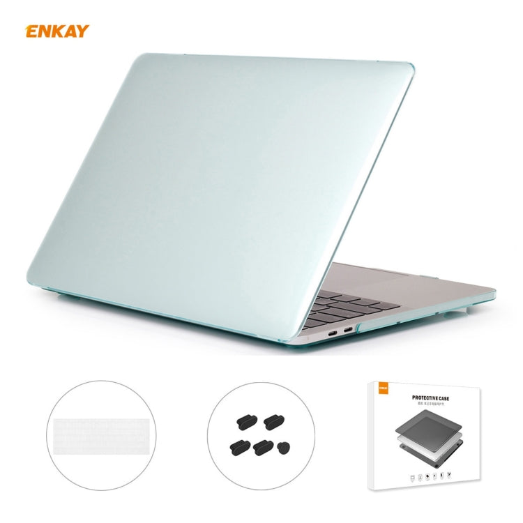 ENKAY 3 in 1 Crystal Laptop Protective Case + EU Version TPU Keyboard Film + Anti-dust Plugs Set for MacBook Pro 13.3 inch A1708 (without Touch Bar)(Green) - MacBook Pro Cases by ENKAY | Online Shopping South Africa | PMC Jewellery | Buy Now Pay Later Mobicred